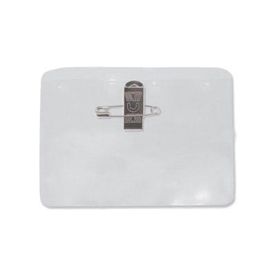 Clear Vinyl - Horizontal Badge Holder w/ Pin & Clip - 100 per pack