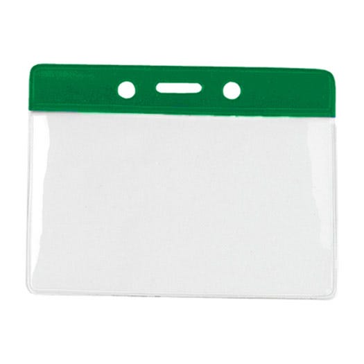 Green Bar - Horizontal - Clear Vinyl Badge Holder - 100 per pack