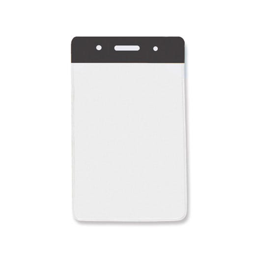 Black Bar - Vertical - Clear Vinyl Badge Holder - 100 per pack
