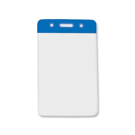 Blue Bar - Vertical - Clear Vinyl Badge Holder - 100 per pack