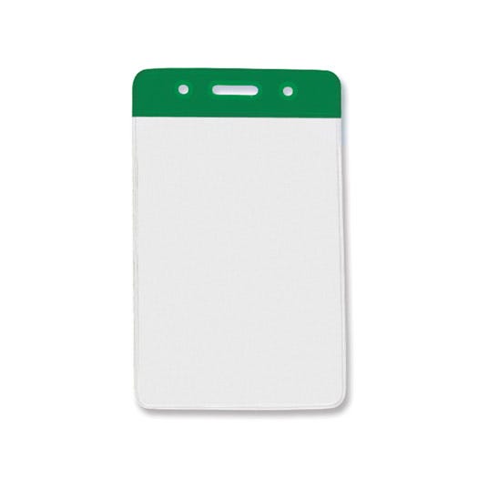 Green Bar - Vertical - Clear Vinyl Badge Holder - 100 per pack