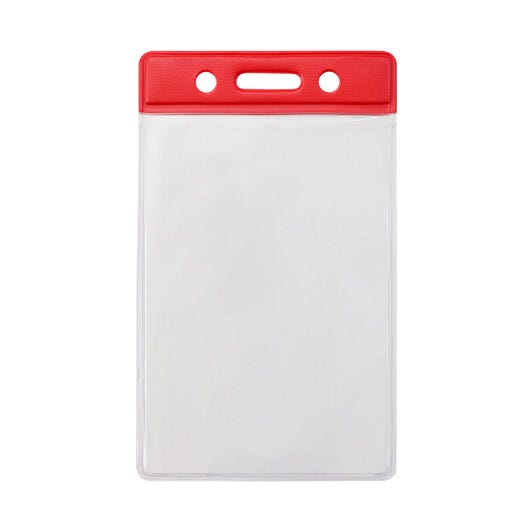 Red Bar - Vertical - Clear Vinyl Badge Holder - 100 per pack