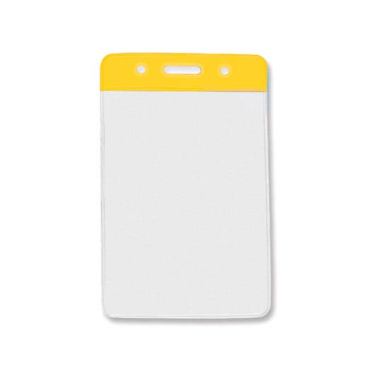 Yellow Bar - Vertical - Clear Vinyl Badge Holder - 100 per pack