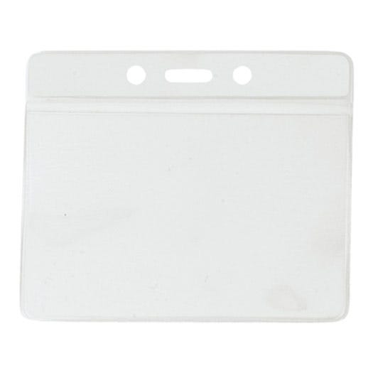 Clear Vinyl Badge Holders, Clear Bar (Horizontal) - 100 per Pack