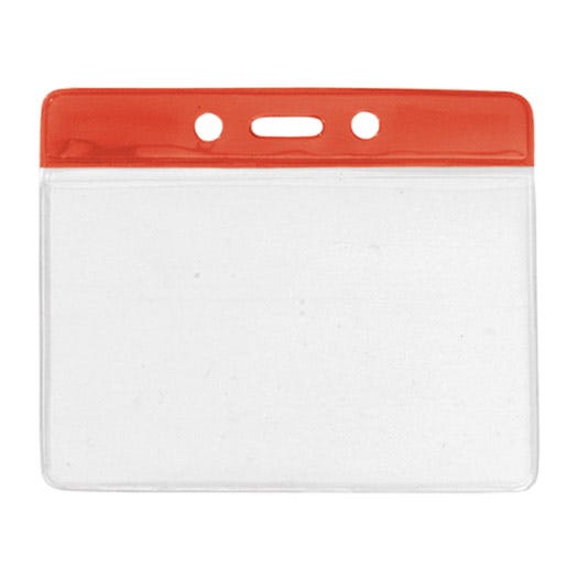 Red Bar - Horizontal - Government Size - Clear Vinyl Badge Holder - 100 per pack