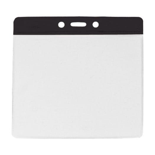 Black Bar - Horizontal - Event Size - Clear Vinyl Badge Holder - 100 per pack