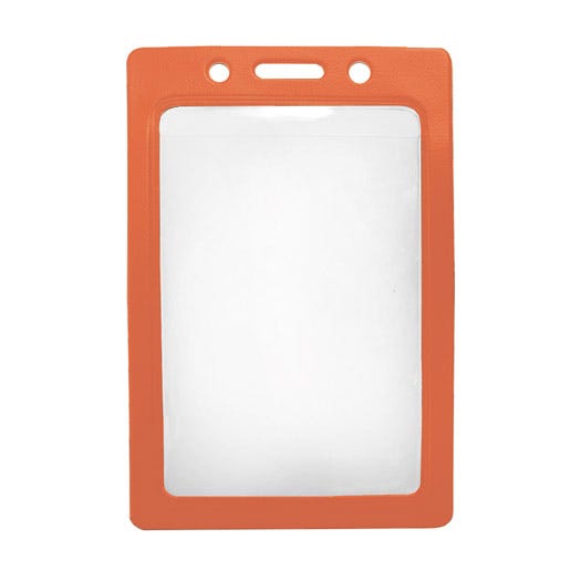 Orange Color Frame - Vertical - Vinyl Badge Holder - 100 per pack