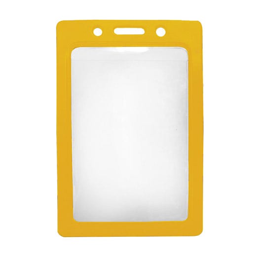 Yellow Color Frame - Vertical - Vinyl Badge Holder - 100 per pack