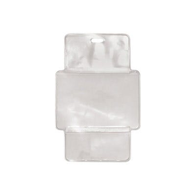 3-Compartment Fold Over - Vertical - Clear Badge Holder - Qty 100