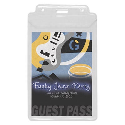 Clear Vinyl - Vertical - Badge Holder w/ Tuck-in Flap - 100 per pack