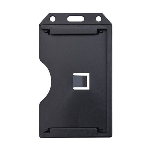Black Rigid Plastic Badge Holder - Vertical - 2-Sided Multi-Card Holder - 50 per pack