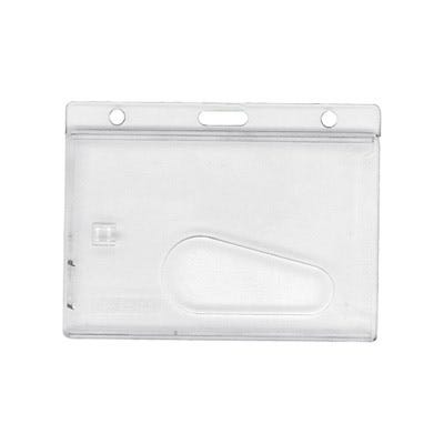 Frosted Rigid Plastic Horizontal Access Card Badge Holder - 50 per pack