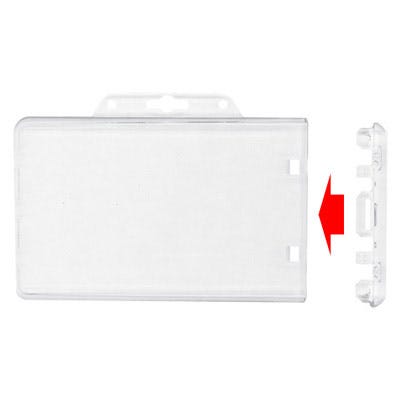 Qty 50 - Clear Rigid Permanent Locking Badge Holders - 1840-6040