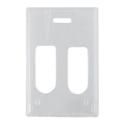 Clear RigidWear Vertical 2-Card Badge Holder - 50 per pack