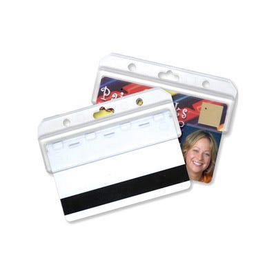 Rigid Plastic Easy Access Horizontal Badge Holder - 50 per pack