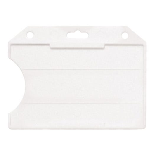 Frosted Rigid Plastic Badge Holder - Horizontal - Open-Face - 50 pack
