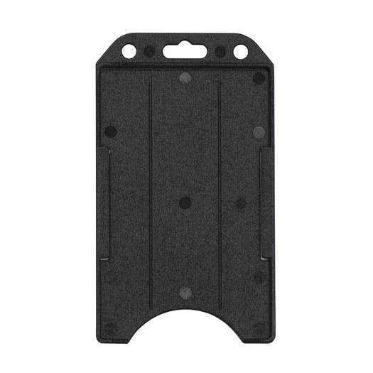 Black Semi-Rigid Plastic Badge Holder - Vertical - Open-Face - 50 pk
