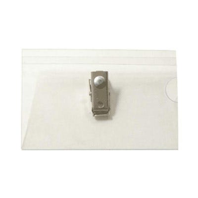 Qty 100 - Clip-on Name Tag Holders - Horizontal