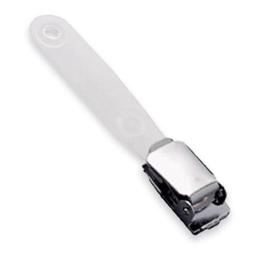 2.375'' Clear Molded Nylon Suspender Badge Clip - 100 per pack