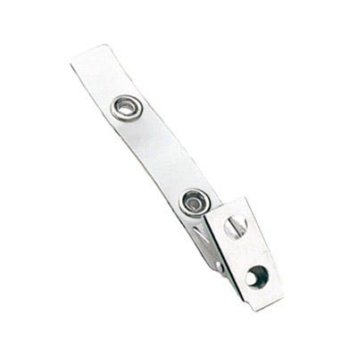 2.75'' Clear Vinyl 2-Hole Badge Clip - 100 per pack