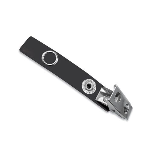 2.75" Black Vinyl 2-Hole Strap Clip - 100 per pack