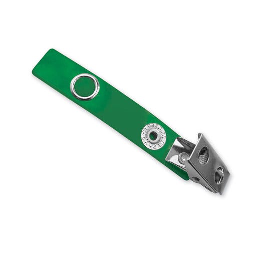 2.75" Green Vinyl 2-Hole Strap Clip - 100 per pack