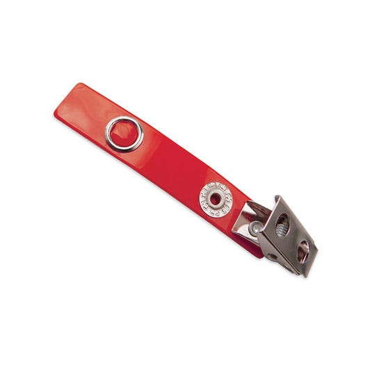 2.75" Red Vinyl 2-Hole Strap Clip - 100 per pack