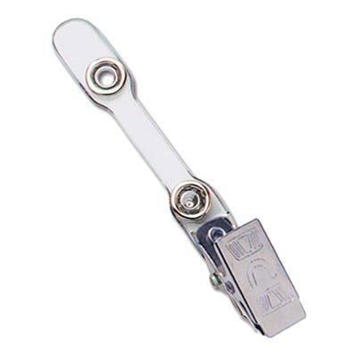 2.75'' Narrow Clear Vinyl 2-Hole Badge Clip - 100 per pack