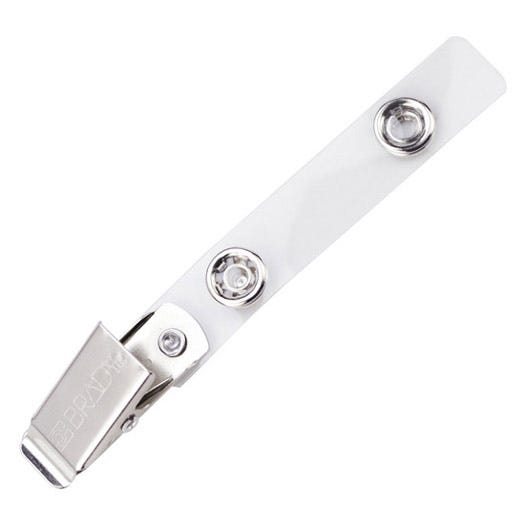 2.75'' Clear Vinyl Badge Clip w/ Clothing-Friendly Clip - 100 per pack