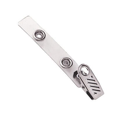 2.75'' Clear Vinyl Ribbed 1-Hole Badge Clip - 100 per pack