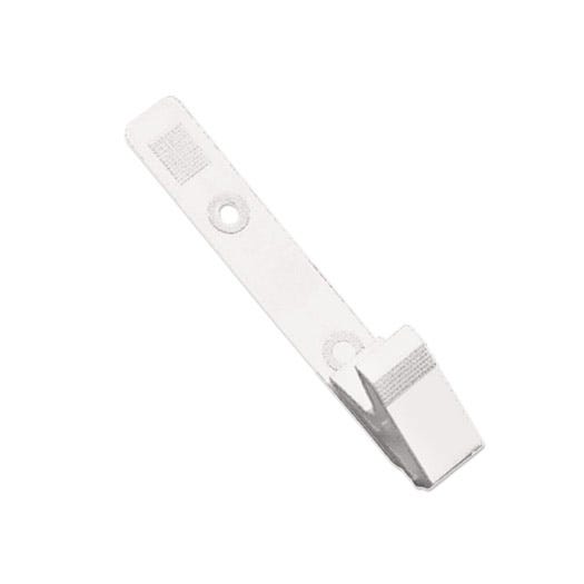 White Plastic Badge Clips w/ Knurled Thumb Grip - 3.125'' - 100 pack