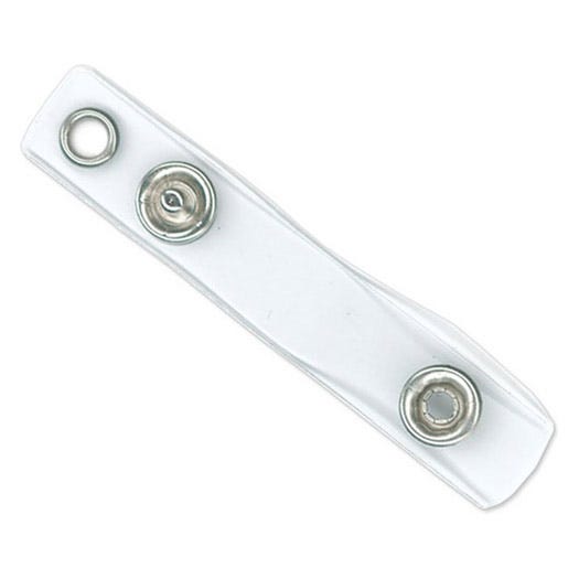 2.75'' Durable Clear Vinyl Strap Clip w/ Brass Piece - 100 Per Pack