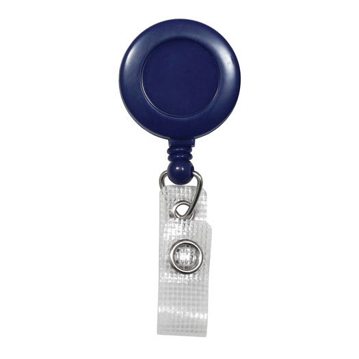 Round Badge Reels - Blue - Belt Clip - Durable Strap - 100 per pack