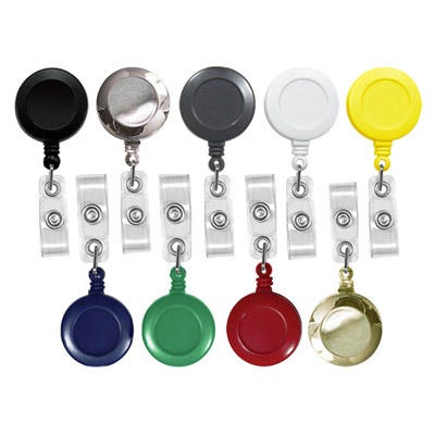 Round Badge Reels - 1.25'' - Belt Clip - Clear Strap - 100 per pack