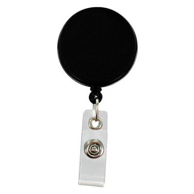 Heavy Duty Badge Reels - 1.5'' - Nylon Cord - Clear Strap - Qty 100