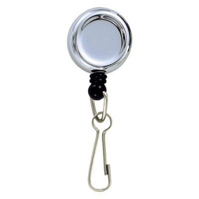 Round Badge Reels - 1'' - Chrome Finish - Spring Clip - 100 per pack