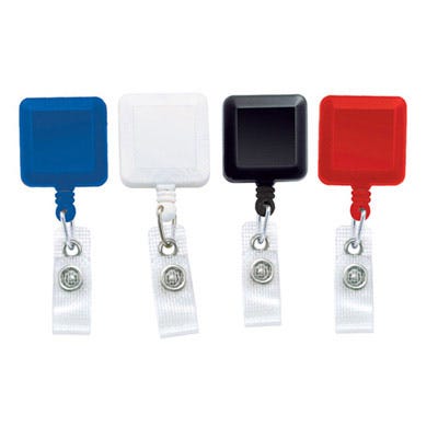 Square Badge Reels - 1.25'' - Belt Clip - Durable Strap - 100 per pack