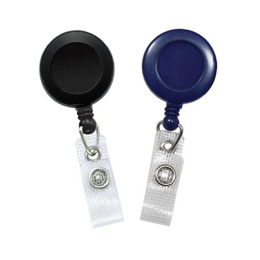 Round Badge Reels - 1.25'' - Spring Clip - Durable Strap - 100 per pack