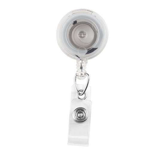 Translucent Badge Reels - 1.25'' - Clear - Swivel Clip - Clear Strap - 100 per pack