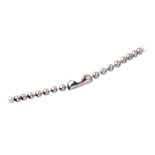 24'' Nickel-Plated Steel Beaded Neck Chain w/ Connector - 100 per pack
