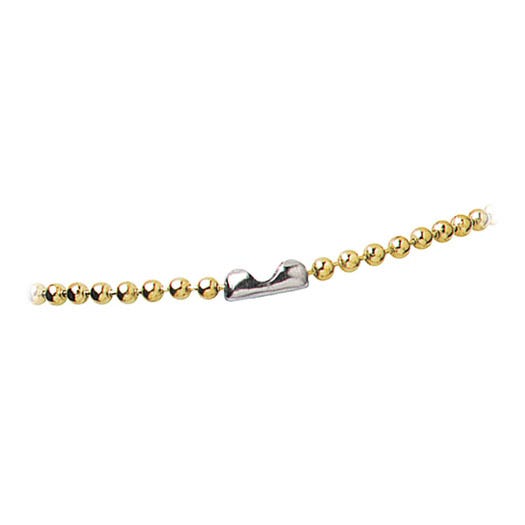 30'' Brass-Plated Steel Beaded Neck Chain w/ Connector - 100 per pack