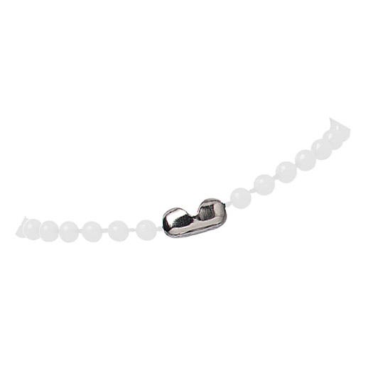 38'' White Plastic Beaded Neck Chain w/ Connector - 100 per pack