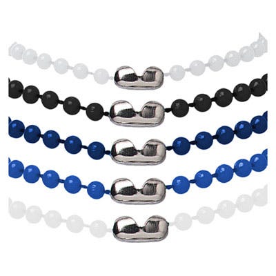38'' Colored Plastic Beaded Neck Chain w/ Connector - 500 per pack