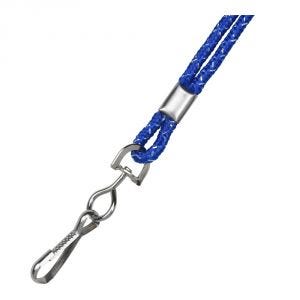 1/8'' Royal Blue Round Metallic Non-Breakaway Lanyard w/ Swivel Hook - 100 per pack