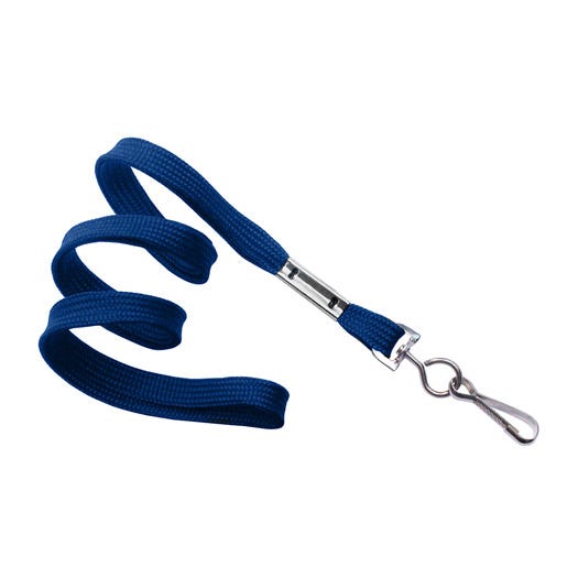 3/8'' Royal Blue Flat Braid Lanyard with Swivel Hook - 100 per pack
