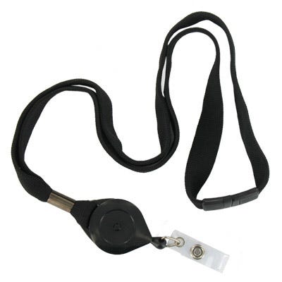 Lanyard Smart Reels w/ Quick Lock Button - Breakaway Lanyard - 5/8'' - 100 per pack