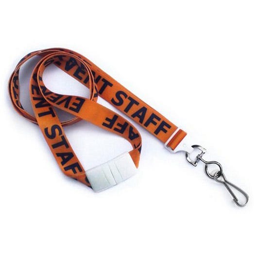 5/8'' Flat UltraWeave ''Event Staff'' Lanyard w/ Safety Breakaway & Swivel Hook - 100 per pack