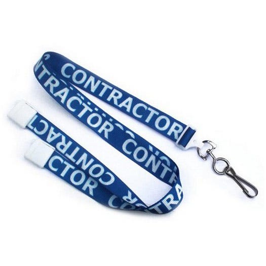 5/8'' Flat UltraWeave ''Contractor'' Lanyard w/ Safety Breakaway & Swivel Hook - 100 per pack