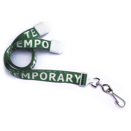 5/8'' Flat UltraWeave ''Temporary'' Lanyard w/ Safety Breakaway & Swivel Hook - 1000 per pack