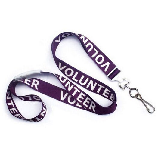 5/8'' Flat UltraWeave ''Volunteer'' Lanyard w/ Safety Breakaway & Swivel Hook - 100 per pack